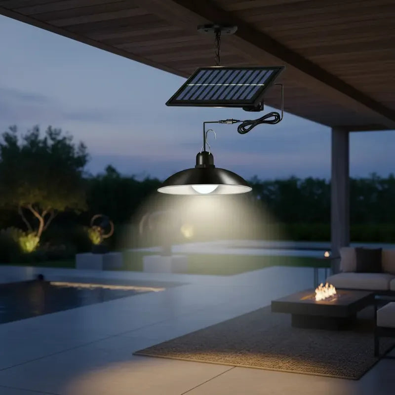 Lampara Led Solar Colgante 120º Con Control 120w 1 Unidad Negro