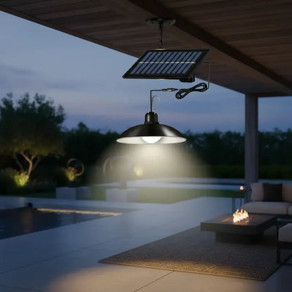 Lampara Led Solar Colgante 120º Con Control 120w 1 Unidad Negro