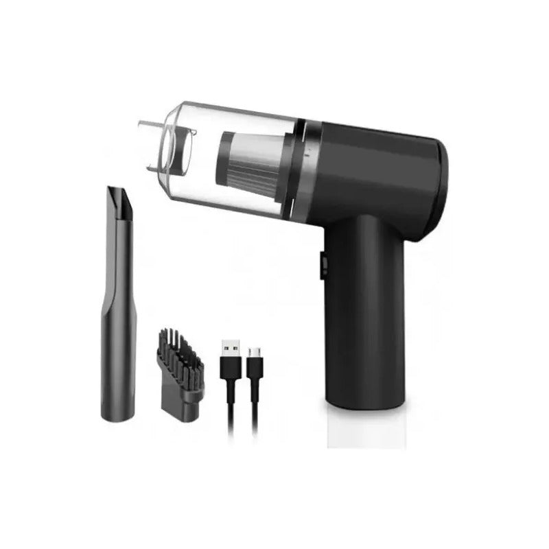 Kit Aspiradora Portátil Inalámbrica Auto Hogar Con Linterna Dorado