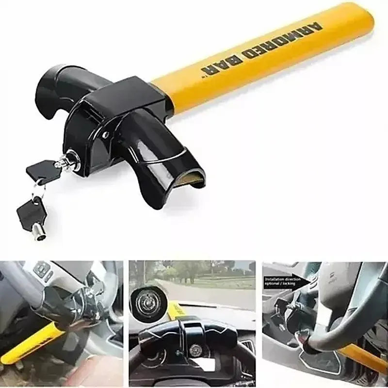 Tranca Volante Antirrobo + Traba Rueda Pack Auto Seguridad