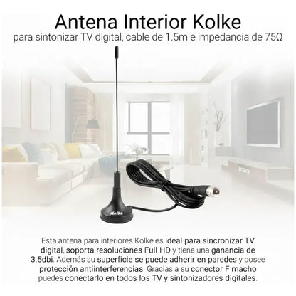 Antena Tv Digital Hd  Con Iman Interior / Exterior