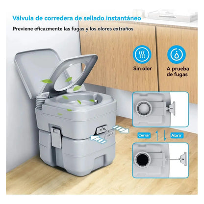 Baño Quimico Portatil 20 Litros Reutilizable Camping