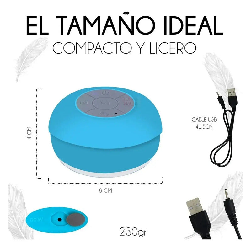 Parlante Manos Libre Pack X2 Para Ducha Impermeable Colores