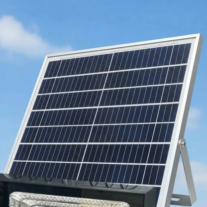 Foco Led Solar 100w Pro Reflector Exterior Impermeable Ip67 Con Control Remoto Carga Automatica Figoimport Negro Blanco Frío