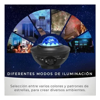 Proyector Galaxia Estrellas Universo Con Bluetooth  Negro