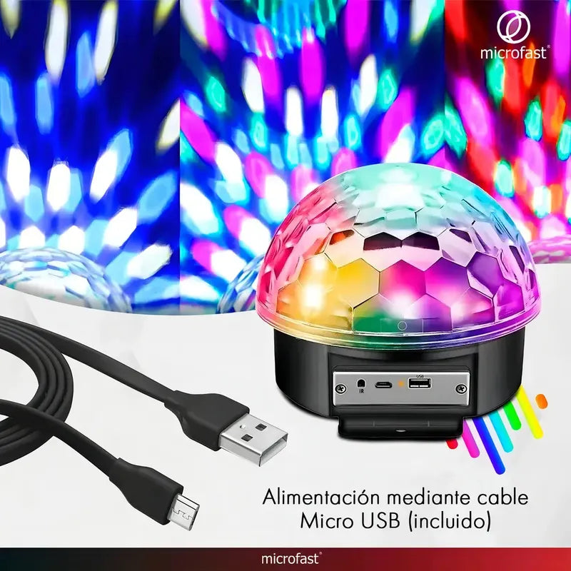Bola Led Luz Audioritmica Figo Import Efectos Media Esfera Parlante Usb Bola Magica Luces Disco Fiesta, Reuniones Figo