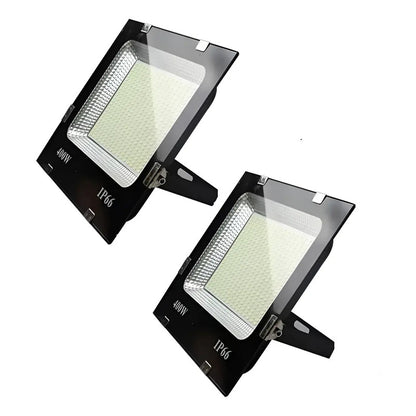 X2 Foco Reflector Proyector Led 400 Watts Resistente Al Agua Negro Blanco Frío