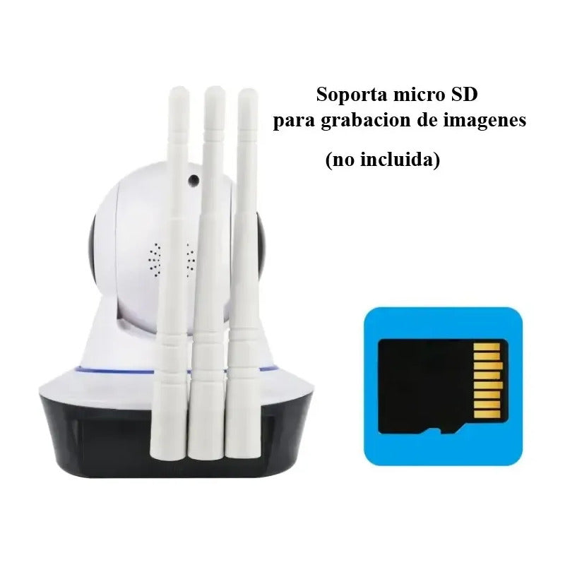 Camara Seguridad Wifi Ip360 Infrarrojo X2 3 Antena 1080p Blanco