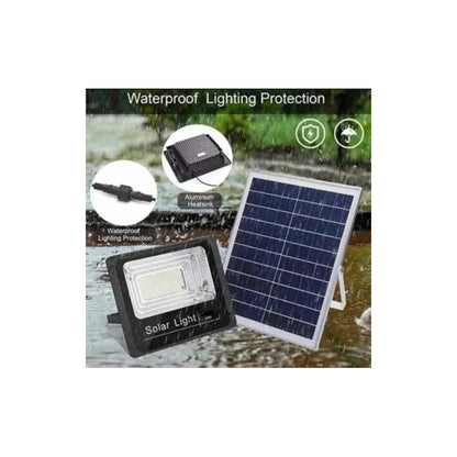 Foco Solar 200w Qp Negro Con Sensor Movimiento Montable Exterior