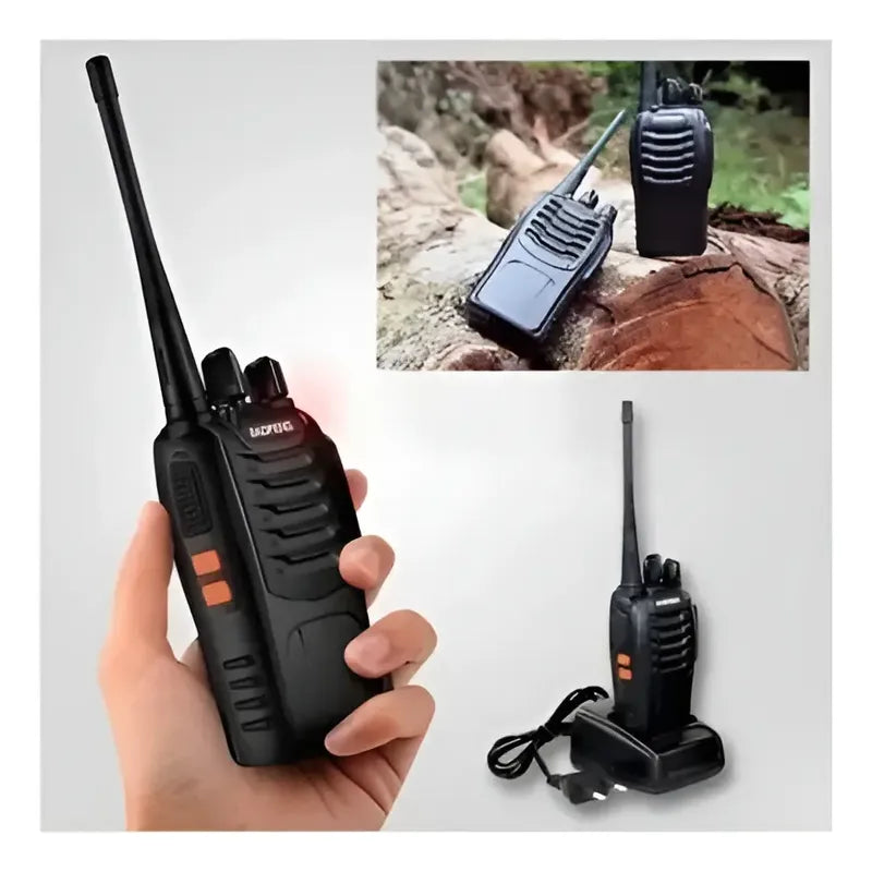 Dos Radio Transmisor Walkie Talkie Bf-777s Baofeng Woki Toki Negro