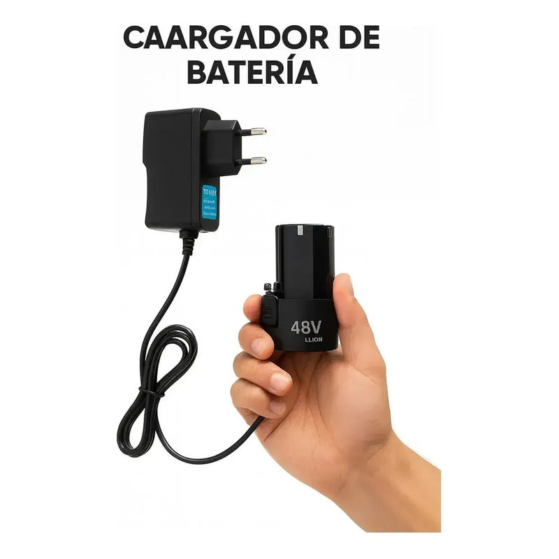 Mini Amoladora Angular Inalámbrica 12v Con 2 Baterías Y Velocidad Regulable Azul Marino 60hz