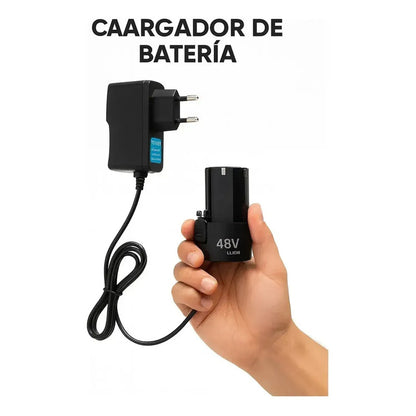Mini Amoladora Angular Inalámbrica 12v Con 2 Baterías Y Velocidad Regulable Azul Marino 60hz