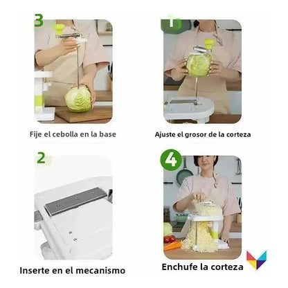Veggetti Rallador Rotatorio 3 En 1 Espiral Verde Cortador Blanco