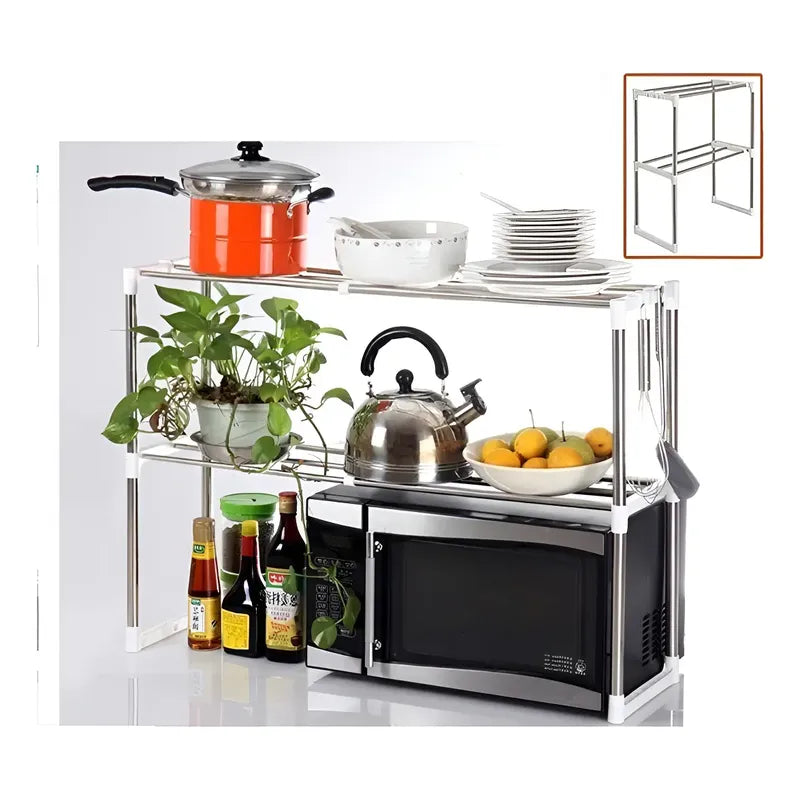 Estante De Cocina Para Horno Microondas Hogar Plateado