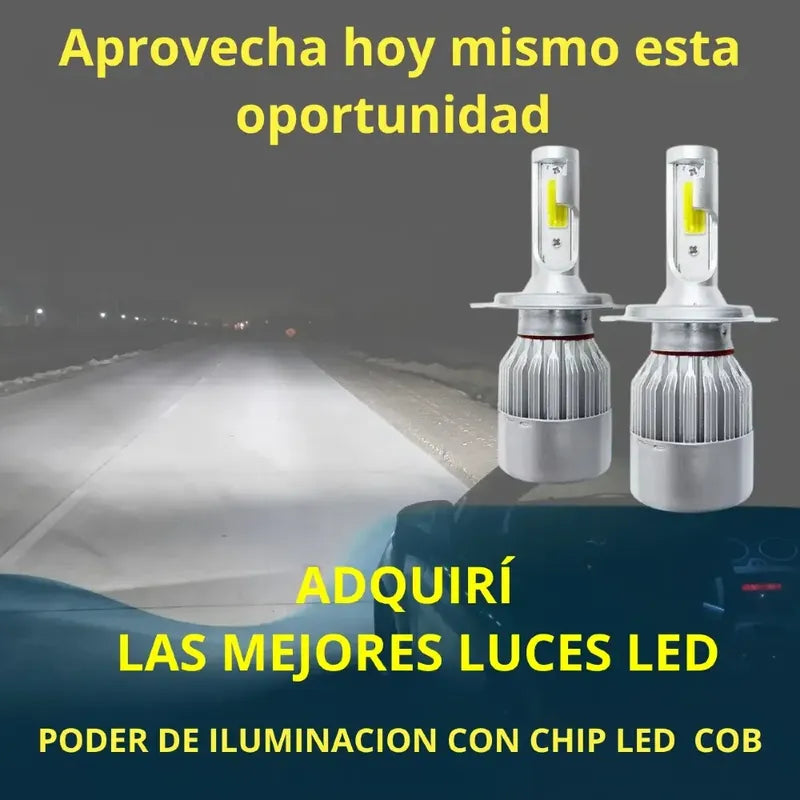 Kit Luces Led Para Auto H4 C6 Look Con Ventilador