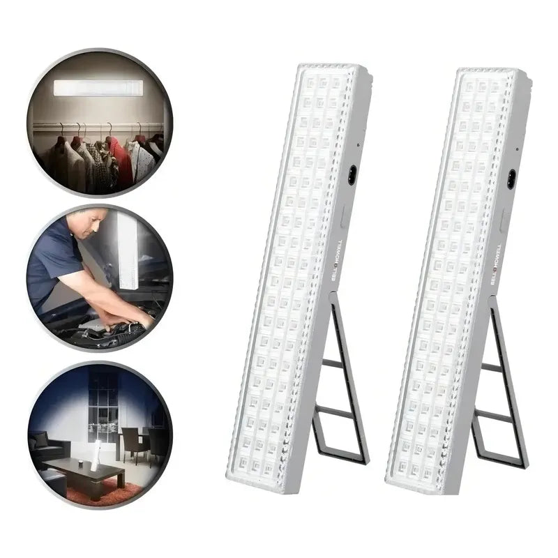 Lámpara De Emergencia Led Recargable Con 60 Luces Para Cortes De Energía Blanco