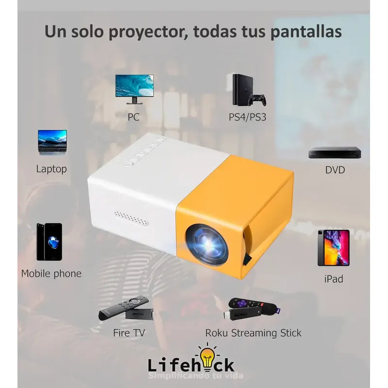 Proyector Mini Betensh Yg300 300lm Blanco+amarillo - 221052