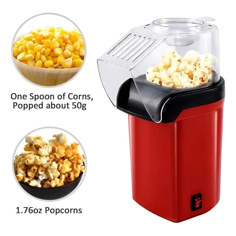 Maquina Para Hacer Cabritas Popcorn Libre De Aceite 1200w  Rojo-negro