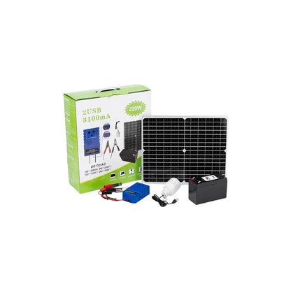 Estación De Energía Portátil Figoimport Pro 220w Con Panel Solar Y Linterna Led