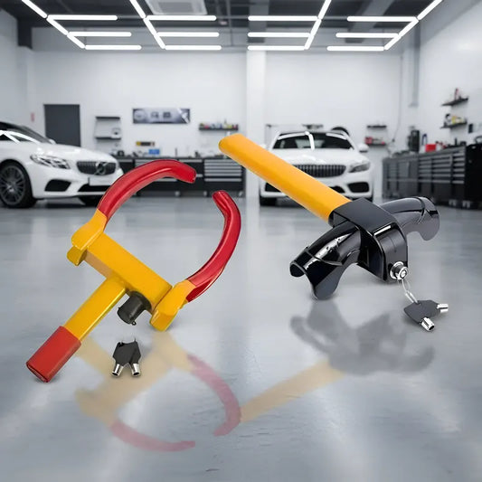Tranca Volante Antirrobo + Traba Rueda Pack Auto Seguridad