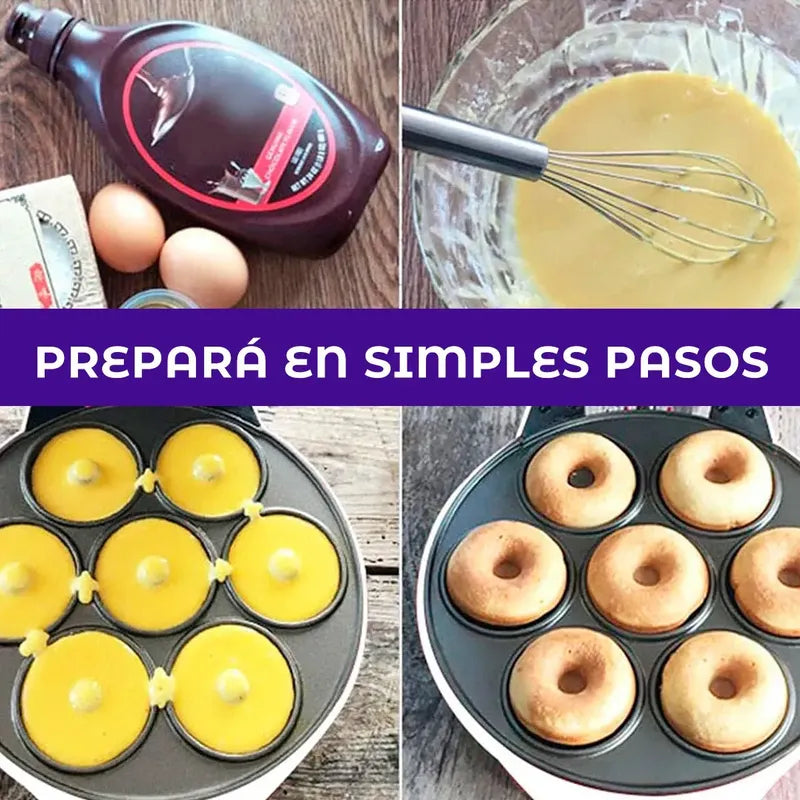 Maquina Donas + Fondue Chocolate Negro Y Amarillo