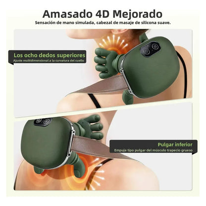 Masajeador Cervical Electrico Termico Cuello Espalda Hombro Verde Oscuro