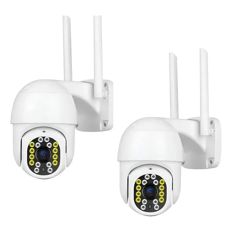 Pack De 2 Cámaras De Vigilancia Domo Wi-fi Figostore Para Exterior, Full Hd Y Visión Nocturna Blanco