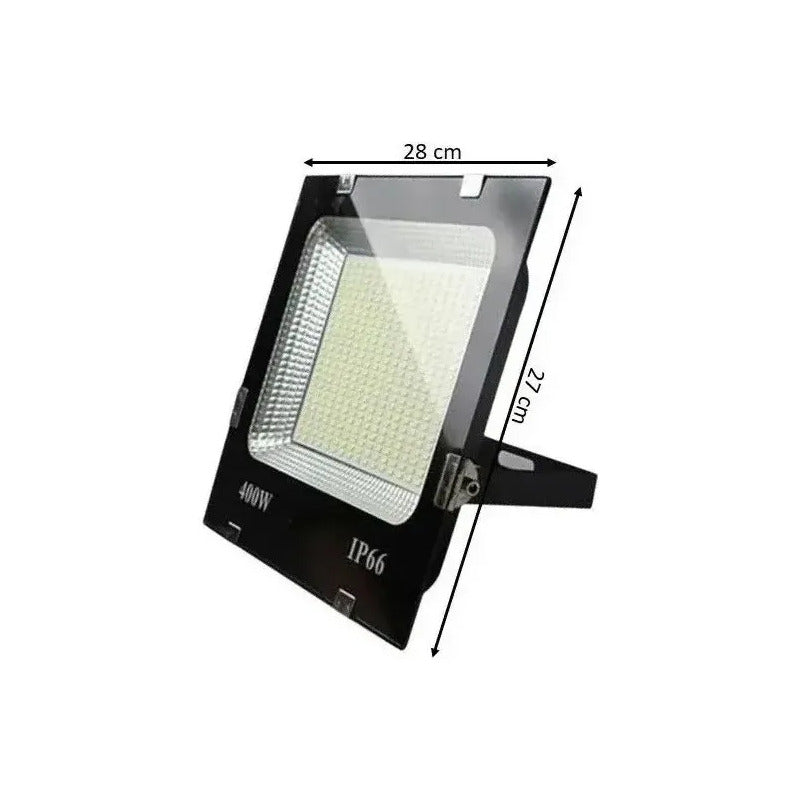 Foco Reflector Proyector Electrico Led 400w Impermeable 6500k Luz Fria Blanca Carcasa Negra Alta Potencia Ideal