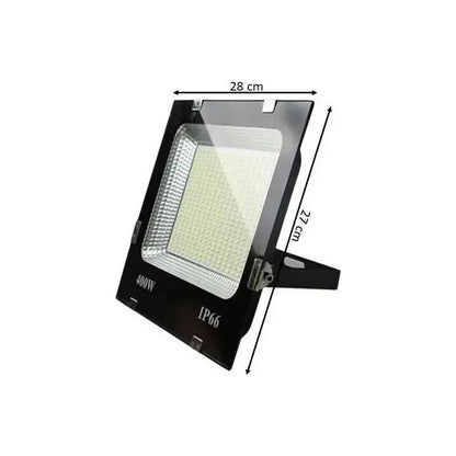 Foco Reflector Proyector Electrico Led 400w Impermeable 6500k Luz Fria Blanca Carcasa Negra Alta Potencia Ideal