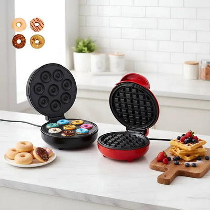 Maquina Mini Donas Y Maquina Mini Waflera Pack Variado
