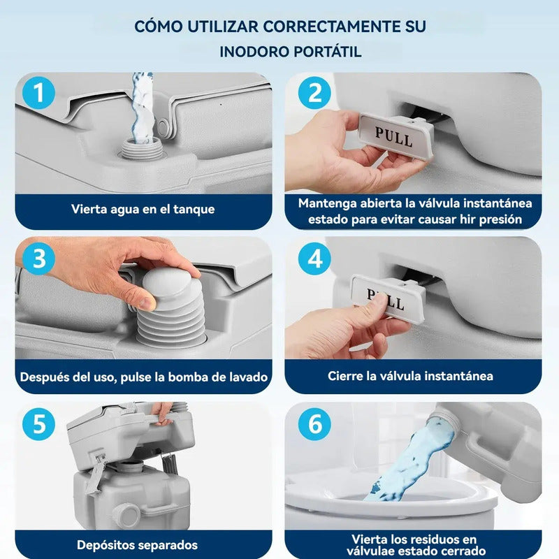 Baño Quimico Portatil 20 Litros Reutilizable Camping