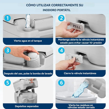 Baño Quimico Portatil 20 Litros Reutilizable Camping