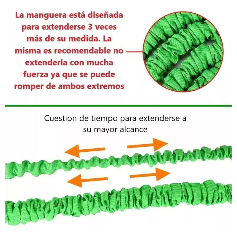 Manguera Retractil Expandible Jardin Piton Riego 15mt Azul