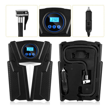 Inflador Digital 12v Para Auto Con Display Compacto Figonew Negro 50 Hz/60 Monofásica