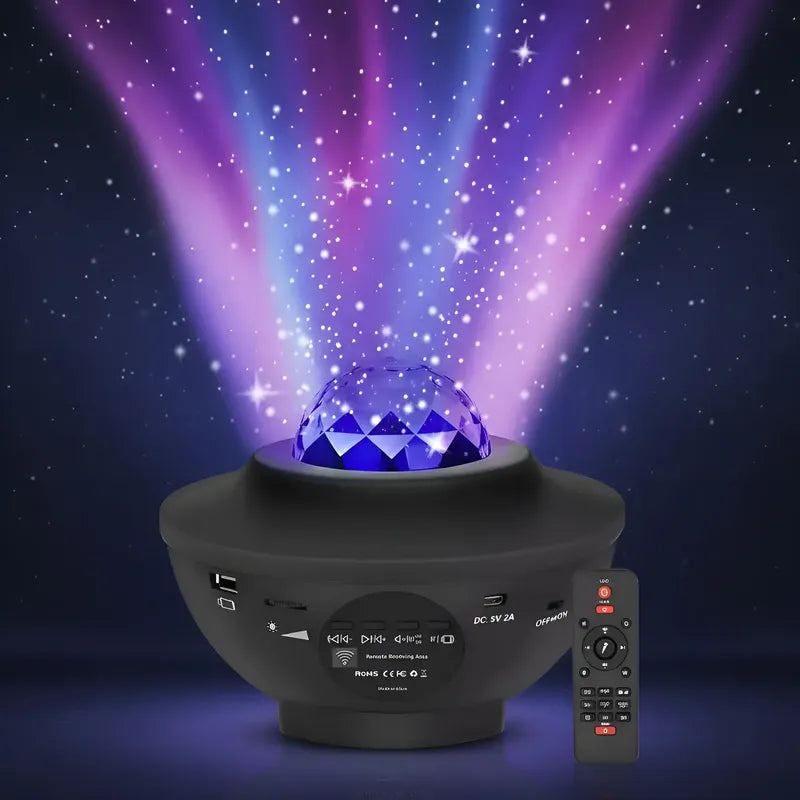Proyector Galaxy De Estrellas Led Con Sonido Bluetooth Negro