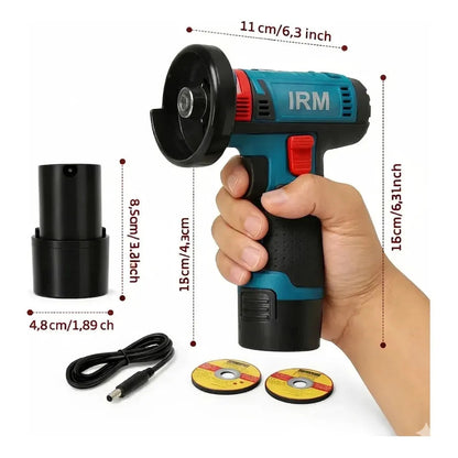 Mini Amoladora Angular Inalámbrica 12v Con 2 Baterías Y Velocidad Regulable Azul Marino 60hz