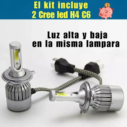 Kit Luces Led Para Auto H4 C6 Look Con Ventilador