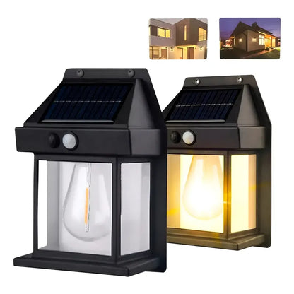 Lámpara De Pared Solar Para Exteriores, Led, Colonial, Vinta Negro