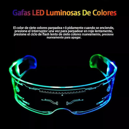 Lentes Luminosas Led Con Efectos De Luz Para Fiestas Y Eventos  Recargables Usb Transpartente Lujo