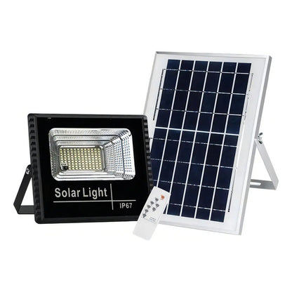 Foco Solar 200w Qp Negro Con Sensor Movimiento Montable Exterior