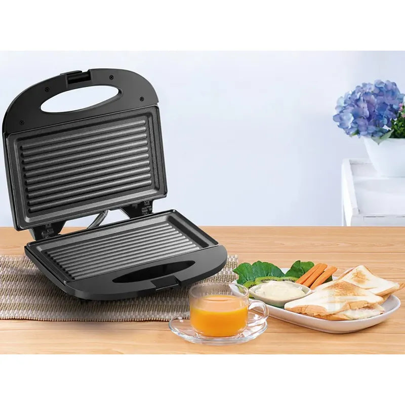 Sandwichera Electrica Grill 2 En 1 Tostadora De Pan 1200w Negro