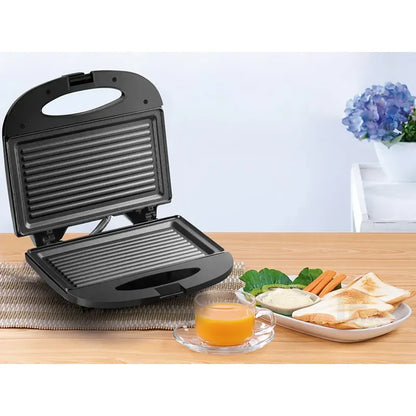 Sandwichera Electrica Grill 2 En 1 Tostadora De Pan 1200w Negro