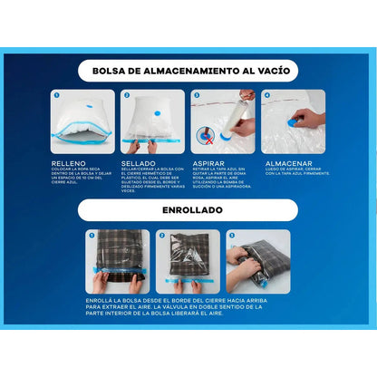 Bolsas Al Vacio Comprimir Ropa 68 X 98 Cm Pack 12
