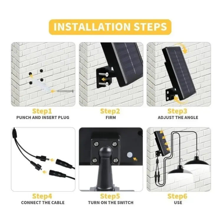 2 Lamparas Led Solar Colgante 120º C/ Control 90lm/w Negro