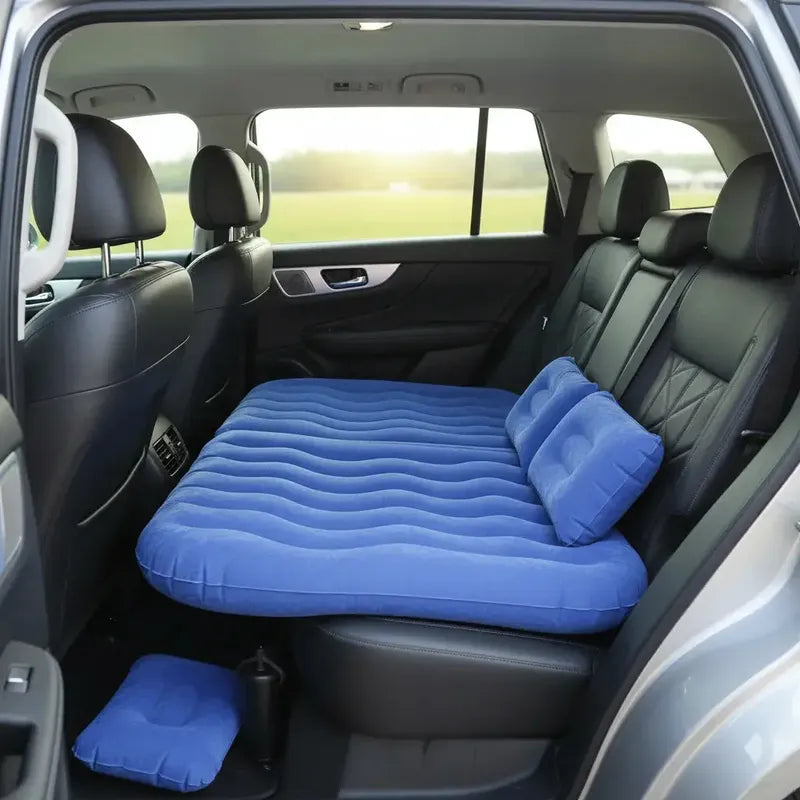 Colchón Inflable De 1.5 Plazas Para Auto Con Bomba Eléctrica, Ideal Para Viajes Y Camping Azul