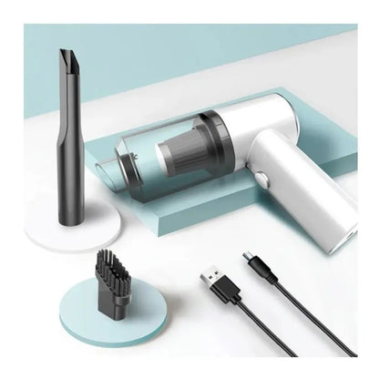 Kit Aspiradora Portátil Inalámbrica Auto Hogar Con Linterna Dorado