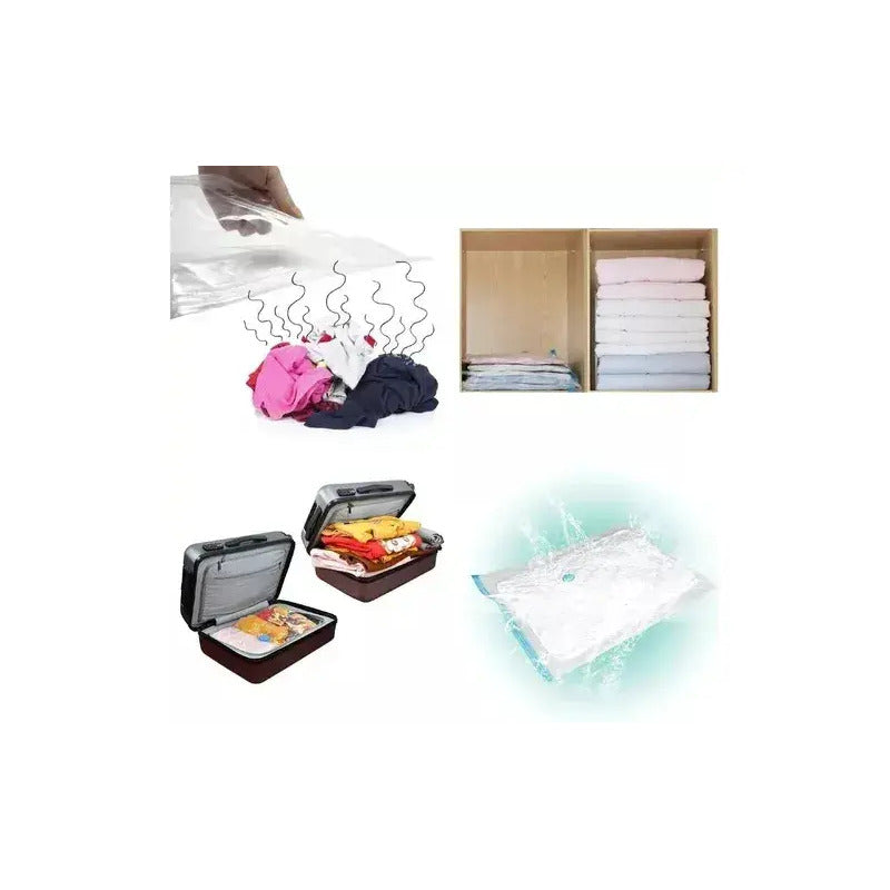 Pack De Bolsas Al Vacío Reutilizables Figoimport Para Ropa Y Edredones (12 Unidades)