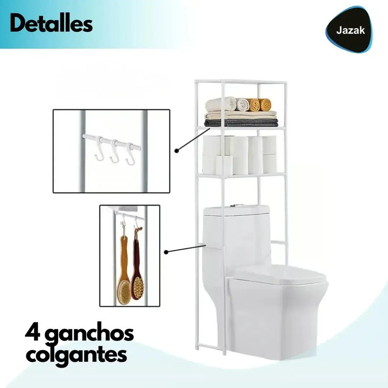 Organizador De Baño Tiene 3 Pisos P/ Ahorrar Espacio Premium Blanco