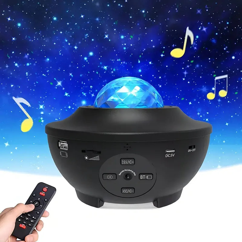 Proyector Galaxia Estrellas Universo Con Bluetooth Color De La Estructura Negro