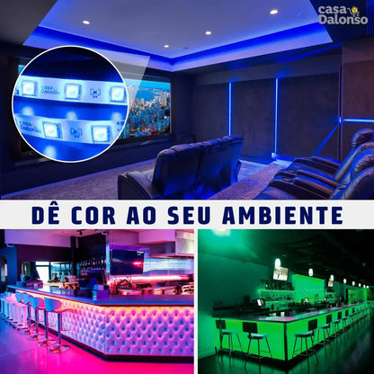 Luces Led Tira Rgb Multicolor Con Adaptador Control Remoto Rgb